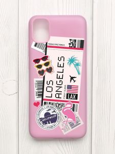 Матовий рожевий чохол на Samsung Galaxy A04E/A042 :: Подорожі. Лос-Анджелес (принт 328)