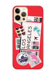 Матовий червоний чохол на Apple iPhone 12 Pro Max :: Подорожі. Лос-Анджелес (принт 328)