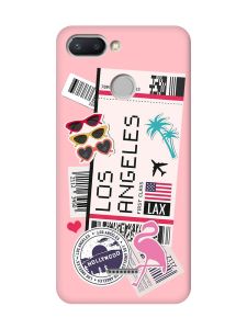 Матовий рожевий чохол на Xiaomi Redmi 6 :: Подорожі. Лос-Анджелес (принт 328)