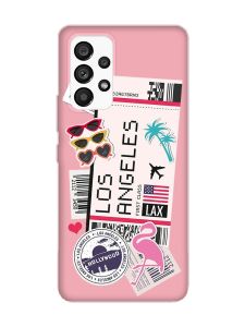Матовий рожевий чохол на Samsung Galaxy A53 4G/5G :: Подорожі. Лос-Анджелес (принт 328)