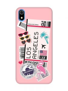 Матовий рожевий чохол на Xiaomi Redmi 7A :: Подорожі. Лос-Анджелес (принт 328)
