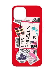 Матовий червоний чохол на Apple iPhone 14 :: Подорожі. Лос-Анджелес (принт 328)