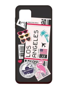 Матовий чорний чохол на Samsung Galaxy A22 4G/M32/M22 :: Подорожі. Лос-Анджелес (принт 328)