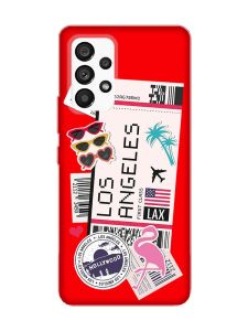 Матовий червоний чохол на Samsung Galaxy A53 4G/5G :: Подорожі. Лос-Анджелес (принт 328)