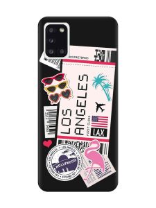 Матовий чорний чохол на Samsung Galaxy A31 :: Подорожі. Лос-Анджелес (принт 328)