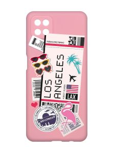 Матовий рожевий чохол на Samsung Galaxy A12 :: Подорожі. Лос-Анджелес (принт 328)