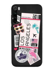 Матовий чорний чохол на Xiaomi Redmi Note 8T :: Подорожі. Лос-Анджелес (принт 328)