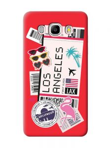 Матовий червоний чохол на Samsung Galaxy J5 (2016) J510 :: Подорожі. Лос-Анджелес (принт 328)