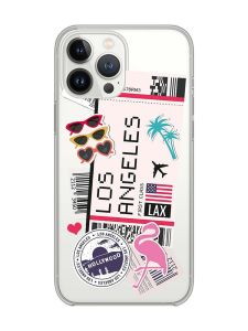 Прозорий чохол із захистом камери на iPhone 14 Pro :: Подорожі. Лос-Анджелес (принт 328)