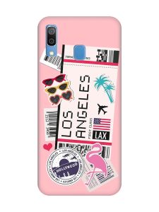 Матовий рожевий чохол на Samsung Galaxy A30 (2019) / A20 (2019) :: Подорожі. Лос-Анджелес (принт 328)