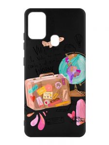 Матовий чорний чохол на Samsung Galaxy M30s/M21 :: Настрій подорожувати (принт 329)