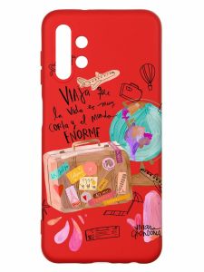 Матовий червоний чохол на Samsung A13 4G :: Настрій подорожувати (принт 329)