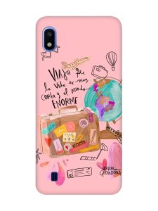 Матовий рожевий чохол на Samsung Galaxy A10 (2019) A105 :: Настрій подорожувати (принт 329)