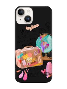 Матовий чорний чохол на Apple iPhone 14 :: Настрій подорожувати (принт 329)