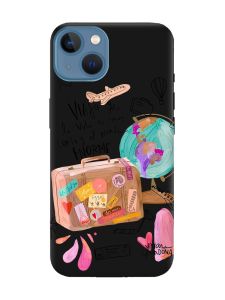 Матовий чорний чохол на Apple iPhone 13 :: Настрій подорожувати (принт 329)