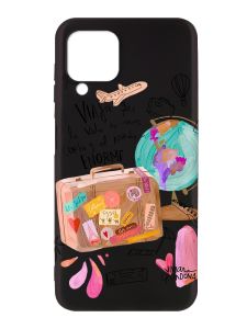 Матовий чорний чохол на Samsung Galaxy A12 :: Настрій подорожувати (принт 329)