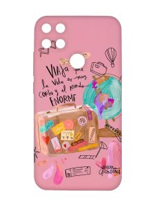 Матовий рожевий чохол на Xiaomi Redmi 10C :: Настрій подорожувати (принт 329)