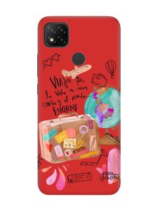 Матовий червоний чохол на Xiaomi Redmi 9C/10A :: Настрій подорожувати (принт 329)