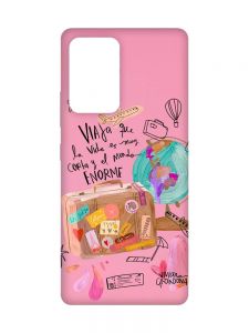 Матовий рожевий чохол на Samsung Galaxy A52 :: Настрій подорожувати (принт 329)