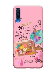 Матовий рожевий чохол на Samsung Galaxy A50 (2019) A505 :: Настрій подорожувати (принт 329)