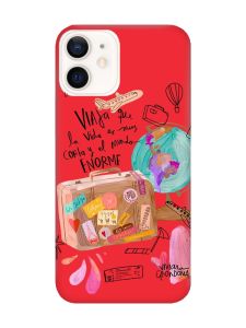 Матовий червоний чохол на Apple iPhone 12 / 12 Pro (6.1) :: Настрій подорожувати (принт 329)