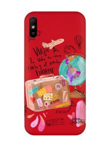 Матовий червоний чохол на Xiaomi Redmi 9A :: Настрій подорожувати (принт 329)