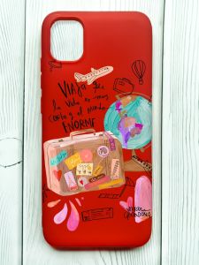 Матовий червоний чохол на Samsung Galaxy A04E/A042 :: Настрій подорожувати (принт 329)