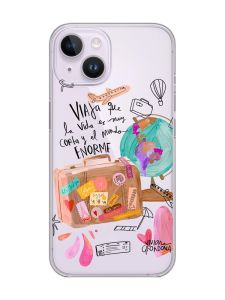 Прозорий чохол із захистом камери на iPhone 14 :: Настрій подорожувати (принт 329)