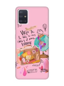 Матовий рожевий чохол на Samsung Galaxy A51 :: Настрій подорожувати (принт 329)