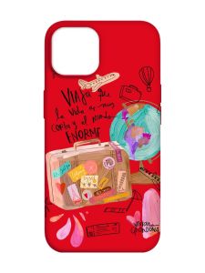 Матовий червоний чохол на Apple iPhone 14 :: Настрій подорожувати (принт 329)