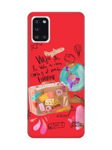 Матовий червоний чохол на Samsung Galaxy A31 :: Настрій подорожувати (принт 329)