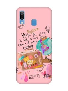Матовий рожевий чохол на Samsung Galaxy A30 (2019) / A20 (2019) :: Настрій подорожувати (принт 329)