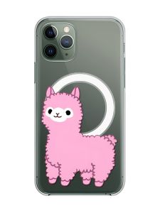 Магнітний чохол на iPhone 12/12 Pro із підтримкою MagSafe :: Лама рожева (принт 100)