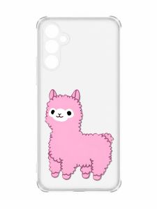 Чохол з потовщеними кутами на Samsung Galaxy A34 5G :: Лама рожева (принт 100)