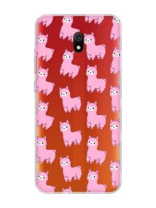 Прозорий чохол на Xiaomi Redmi 8A :: Лами рожеві (принт 101)