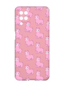 Матовий рожевий чохол на Samsung Galaxy A12 :: Лами рожеві (принт 101)