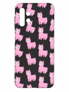 Матовий чорний чохол на Samsung Galaxy A13 4G :: Лами рожеві (принт 101)