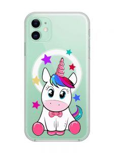 Магнітний чохол на iPhone 11 із підтримкою MagSafe :: Єдиноріг (принт 102)