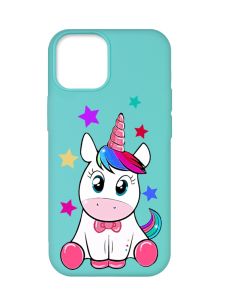 Матовий бірюзовий чохол на Apple iPhone 12 Pro Max :: Єдиноріг (принт 102)