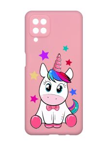 Матовий рожевий чохол на Samsung Galaxy A12 :: Єдиноріг (принт 102)