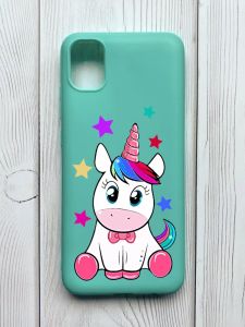 Матовий бірюзовий чохол на Samsung Galaxy A04E / A042 :: Єдиноріг (принт 102)