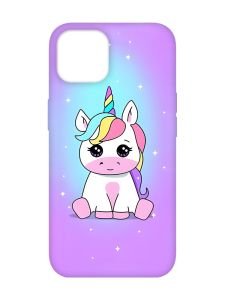 Матовий чохол з червоними боками на Apple iPhone 14 :: Єдиноріг (принт 103)