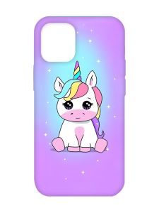 Матовий чохол з бірюзовими боками на Apple iPhone 12/12 Pro (6.1) :: Єдиноріг (принт 103)