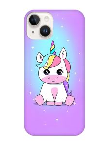 Матовий чохол з чорними боками на Apple iPhone 14 :: Єдиноріг (принт 103)