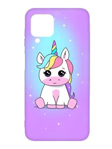 Матовий чохол з чорними боками на Samsung Galaxy A12 :: Єдиноріг (принт 103)