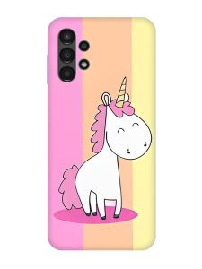 Матовий чохол з бірюзовими боками на Samsung Galaxy A13 4G :: Єдиноріг (принт 104)