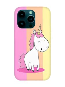 Матовий чохол з червоними боками на Apple iPhone 14 Pro :: Єдиноріг (принт 104)