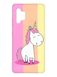 Матовий чохол з червоними боками на Samsung Galaxy A32 :: Єдиноріг (принт 104)