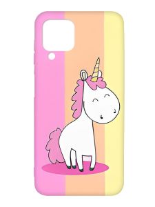 Матовий чохол з чорними боками на Samsung Galaxy A12 :: Єдиноріг (принт 104)