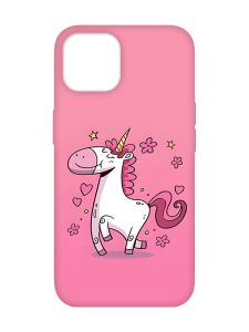 Матовий чохол з червоними боками на Apple iPhone 14 :: Єдиноріг (принт 105)